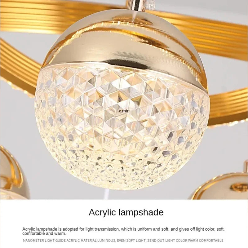 suspension lumineuse moderne or noir diamants transparents anneaux brillants contemporain led