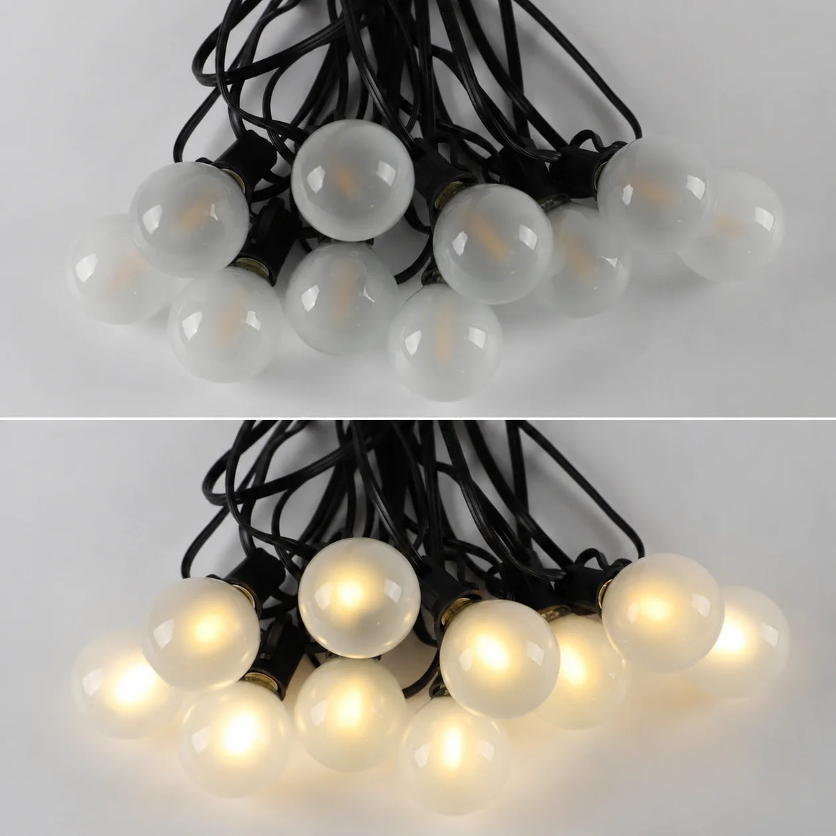 guirlande lumineuse solaire extérieure 24V LED filament ambre transparent moderne vintage clips noirs