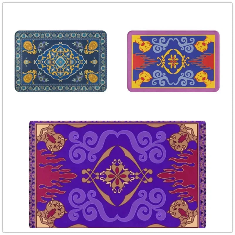 tapis porte intérieur décoratif motif floral moderne antidérapant lavable polyester rouge violet beige