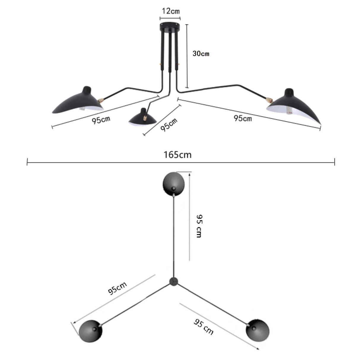 lampe suspension moderne noire dorée fixations vis incluant ampoule câble électrique
