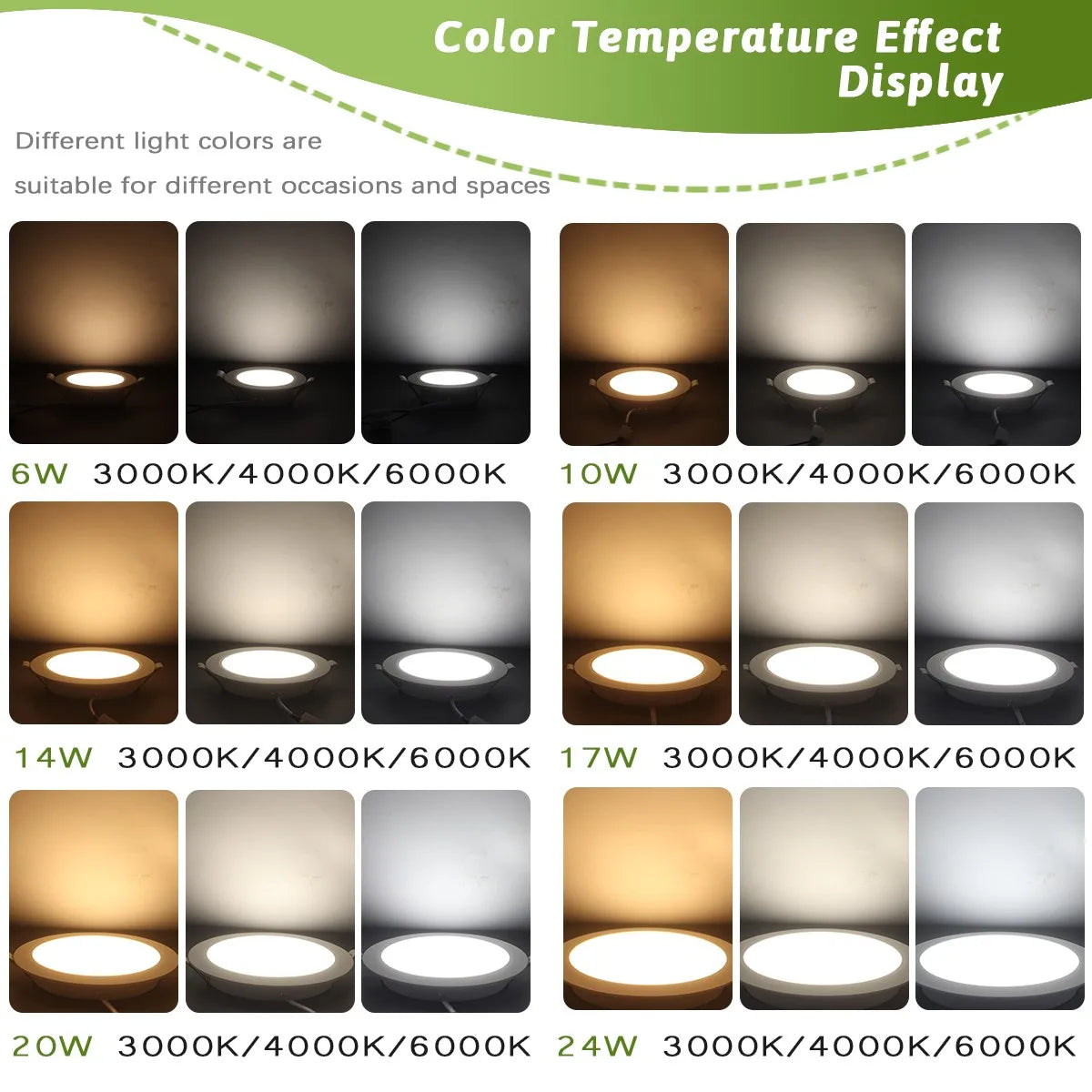 spots led blancs modernes 6w 10w 14w 17w 20w 24w 110v 240v 3000k 4000k