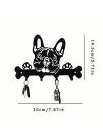 porte clés mural chiens stylisés noir moderne fixations clés supplémentaires