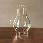lampe poser moderne transparent base bois brun doré ridées minimalistes