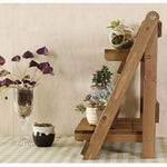 étagère pliable bois trois niveaux brun foncé moderne rustique visagementère pliable bois trois niveaux