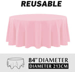 nappe table ronde rose clair plastique moderne opacité diamètre 213cm centre blanc