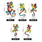 Sculpture résine lézard multicolore motifs abstraits art contemporain décoration murale crochets inclusion