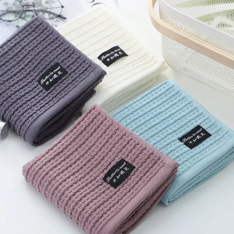 serviette bain toilette coton rayures horizontales blanc mauve gris moderne 35x75cm absorbant rapide