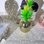 décoration intérieure ananas miroir verre poli or argent rose doré moderne tropical table chambre