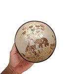 bol décoratif coquille coco artisanal mosaïque bois rangement bijoux clés maison