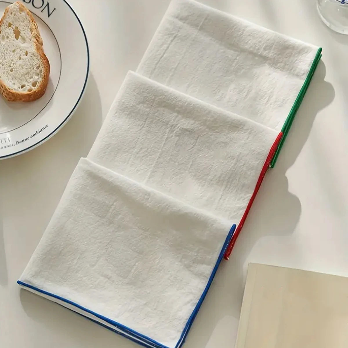 serviettes table polyester uni blanc modernes maison restaurant 40x40cm pack 6pcs