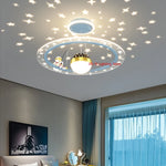 plafonnier moderne blanc rose étoiles concentrique télécommande lumière variable enfants chambre