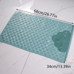 tapis douche bain gris bleu clair texturé cercles reliefs moderne minimaliste