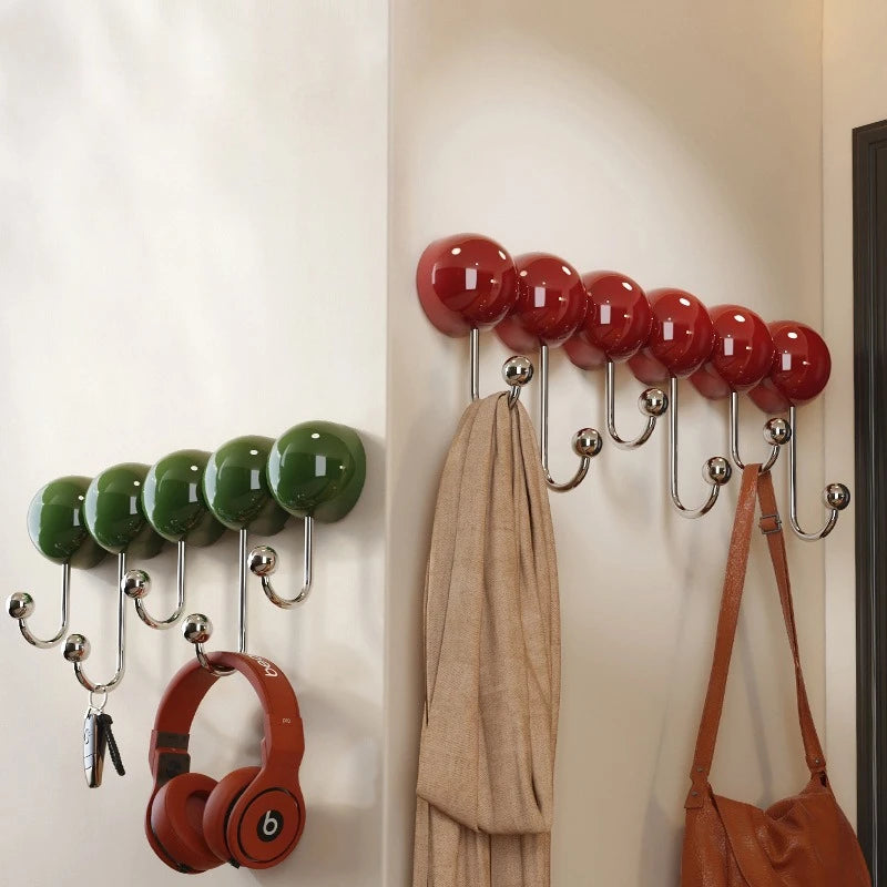 porte clés mural moderne rouge crochets métalliques adhésifs organisateur manteaux sacs clés chambre entrée