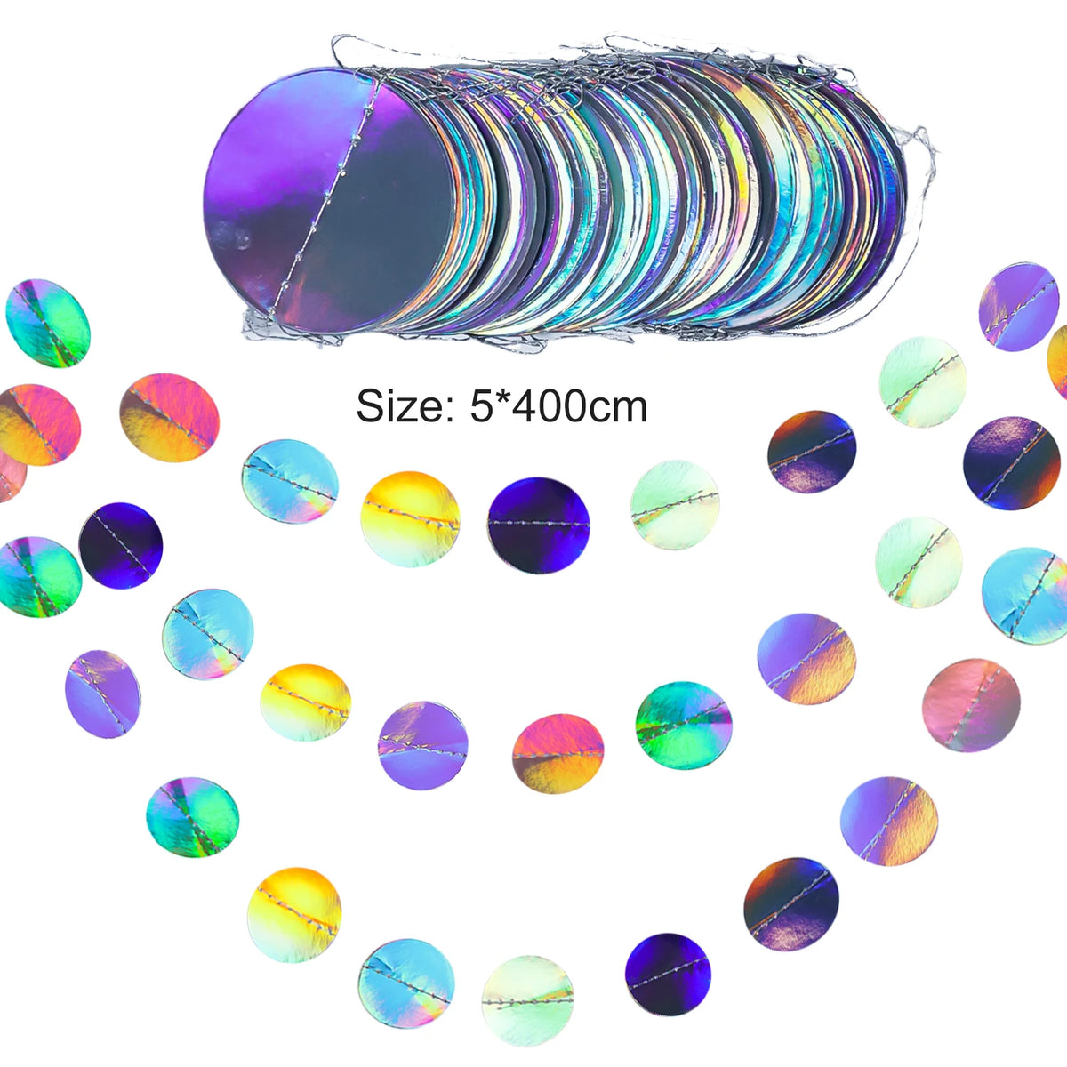 décoration murale festif multicolore holographique anniversaire mariage saint valentin disco ball franges brillantes