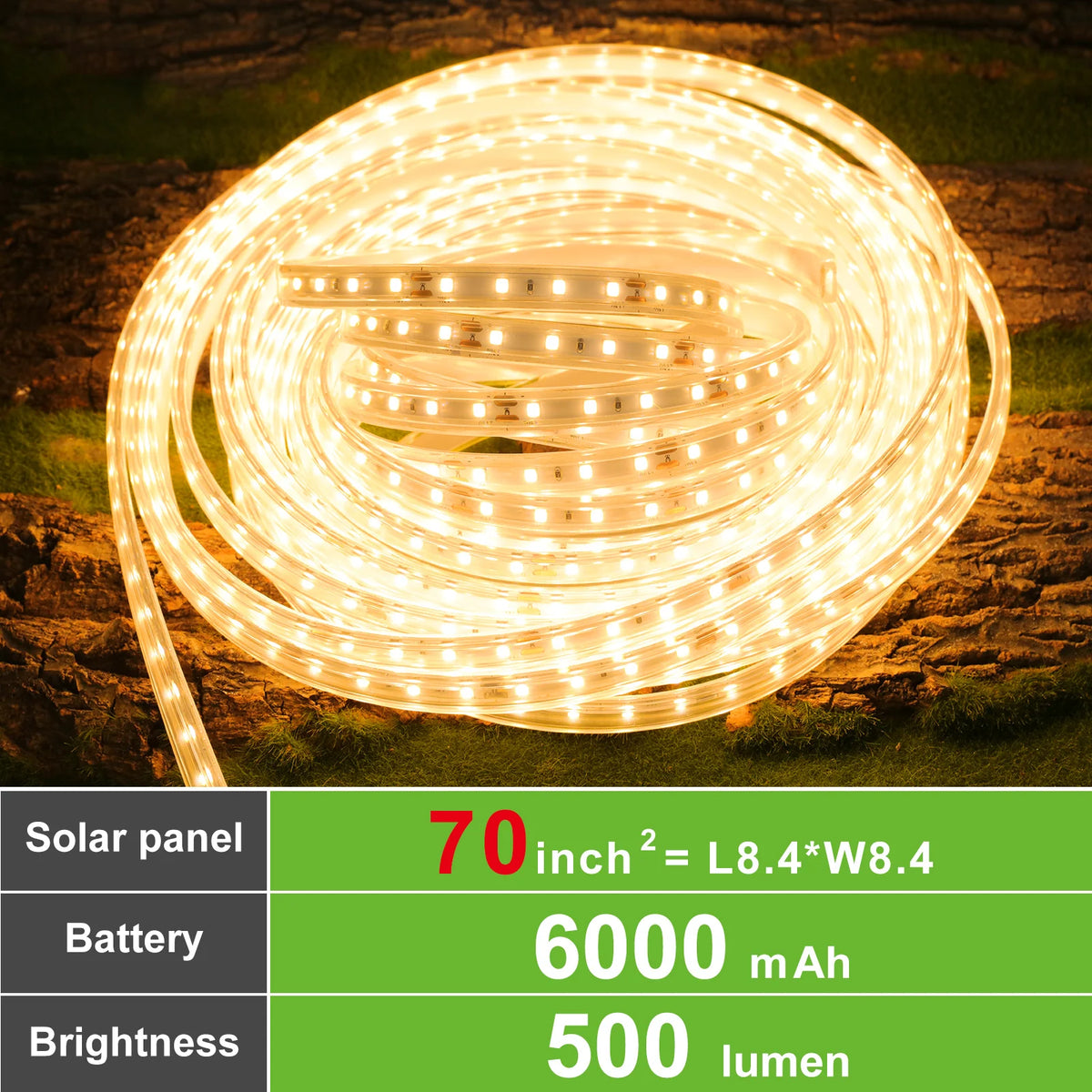 ruban led solaire 10 mètres blanc chaud ip65 moderne télécommande