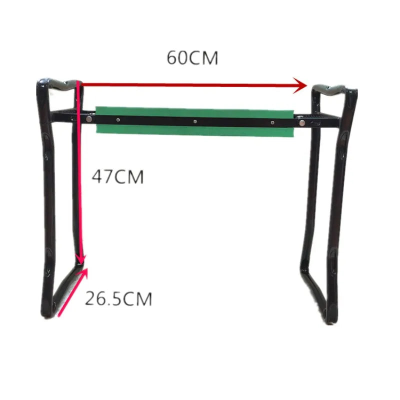tabouret jardin pliable chaise extérieure coussin assise mousse sacoche outils vert foncé clair