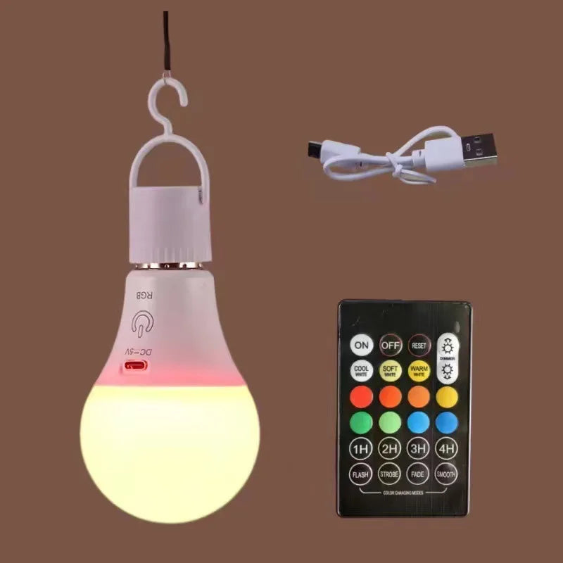 ampoule led rechargeable e27 rgb blanc moderne annuaire suspension commandes boutons ajustement lumière chambre