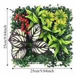 plantes artificielles murales modernes feuilles variées décoration extérieure branches naturelles