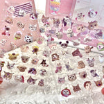 sticker kawaii chatons transparents accessoires divers scrapbooking waterproof mignon ornement decoration scenique