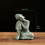 statue bouddha vert clair texture granulée classique décoration zen miniature pierre méditation contemplativeFearless