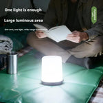 lampe camping portable led blanc noir moderne anneau métallique fixe ambiance extérieur