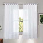 rideau gris moderne polyester transparent 132x241cm 2pièces chambre salon decoration