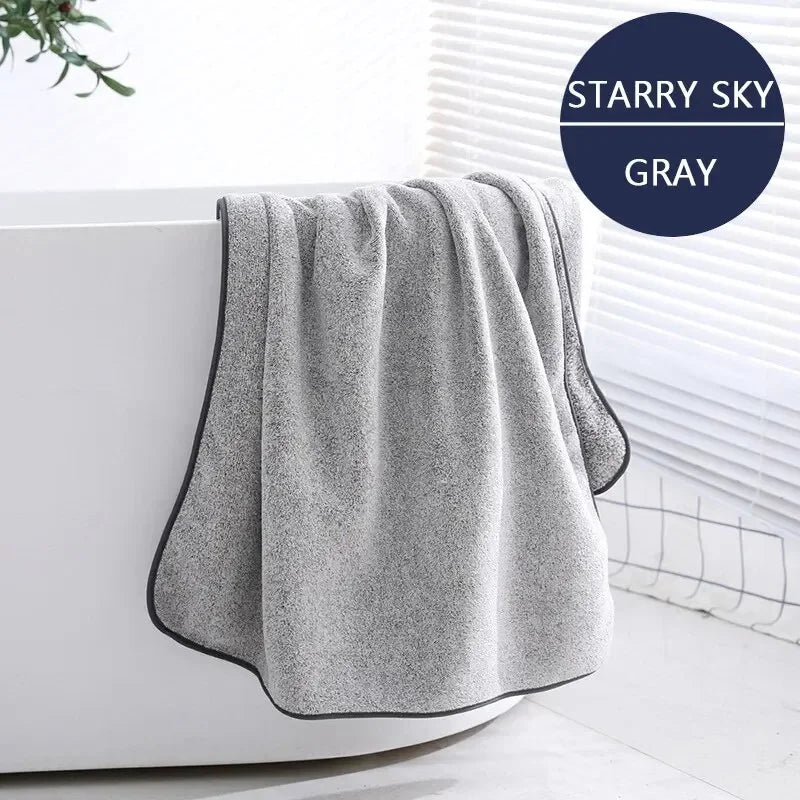 serviette bain fibre bambou rayée gris moderne absorption rapide 70x35cm