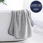 serviette bain fibre bambou rayée gris moderne absorption rapide 70x35cm