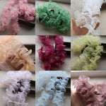 écharpe plissée organza polyester transparente rose vert blanc mariage mode occasionnelle