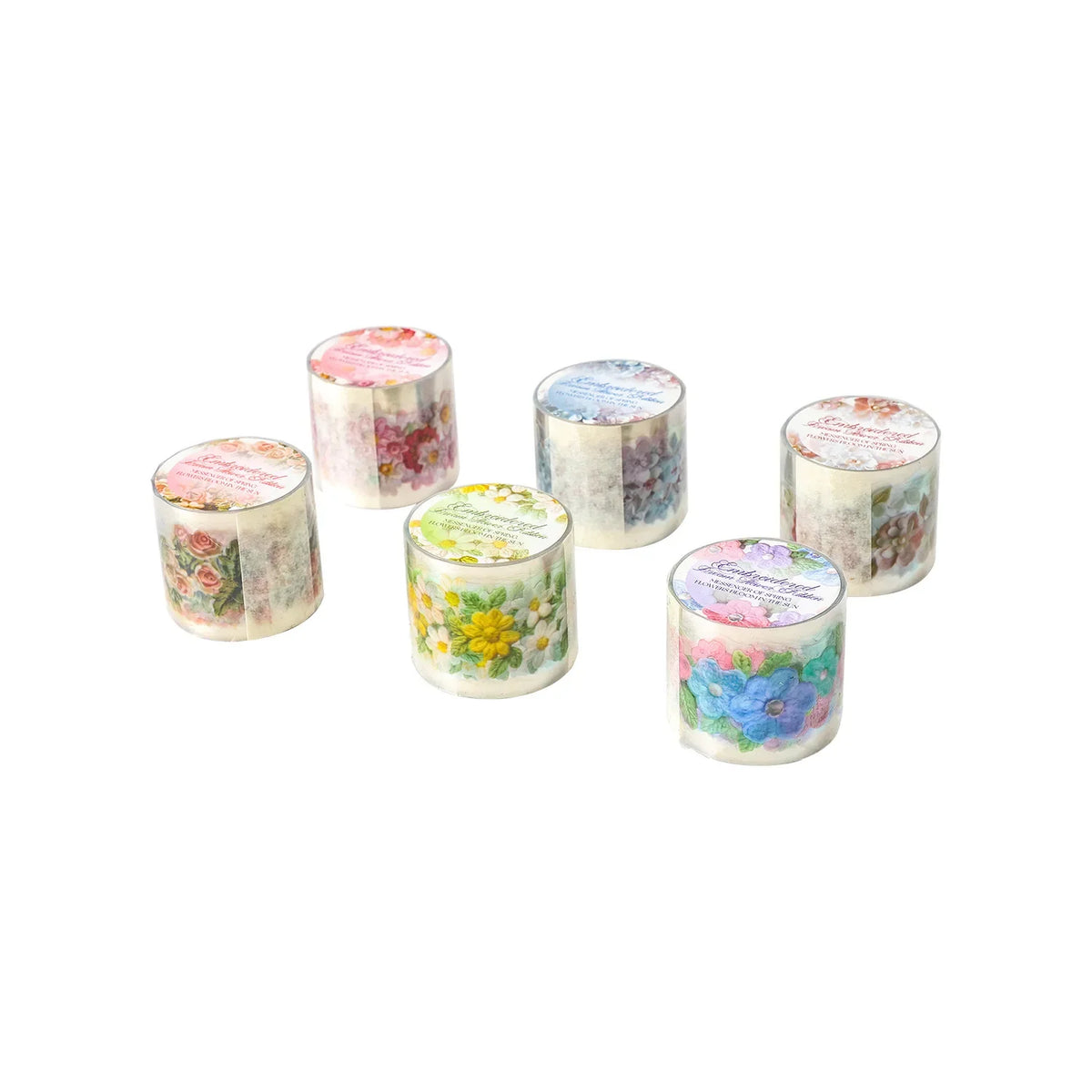 ruban decoratif multicolore fleurs imprimées vintage adhésif 35mm 2m decoration artisanat bricolage