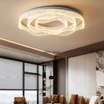 plafonnier led moderne blanc noir texture cristaux éclairage intérieur salon chambre coucher
