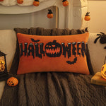 taies d'oreiller halloween orange citrouille araignée deco sofa lit polyester respectueux environnement non toxique