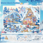 autocollants 3d diy scènes saisonnières printemps été automne hiver illustrées cartes scènes stickers