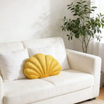 coussin velours coquillage lavable moderne rose bleu violet lit salon chambre