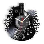 horloge murale forme guitare disque vinyle aiguille rétro moderne fixations chambre salon