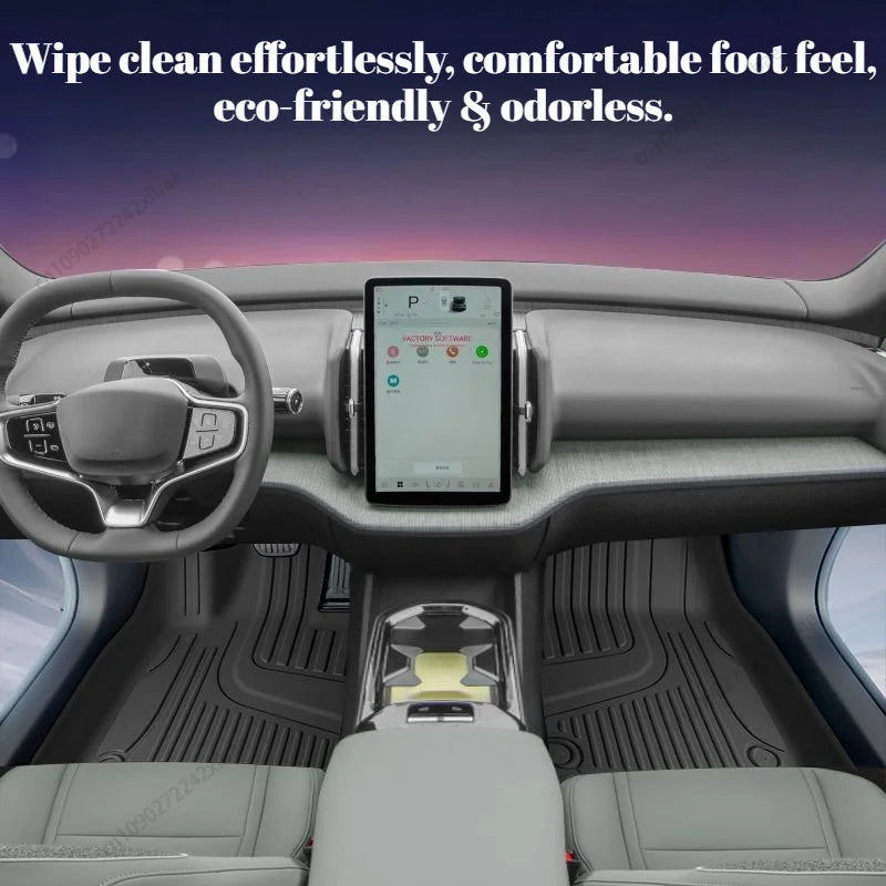 tapis sol anti dérapant noir rayures horizontales moderne volvo ex30