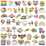 sticker mignon dessin animé arc ciel multicolore coeur nuage papillon 30pcs