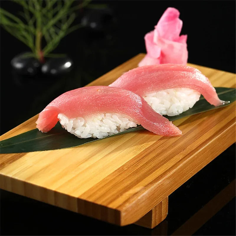 plateau sushi bois naturel traditionnel japonais opaque grain bois respectueux environnement 21x12x3.5cm