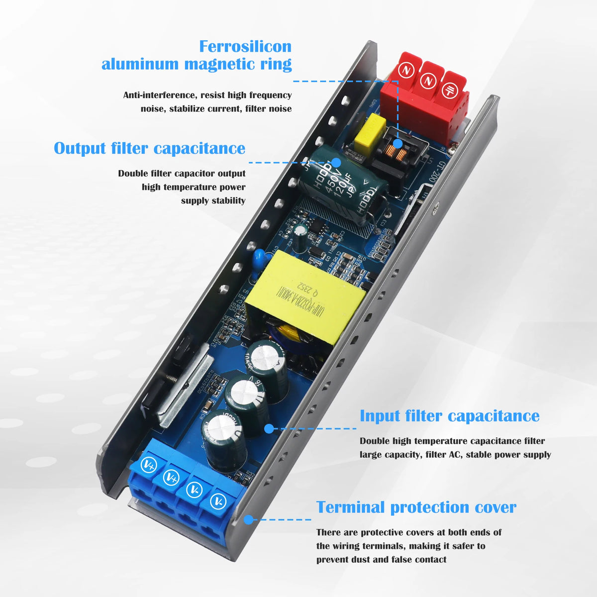 alimentation led 12v 24v 60w 100w 200w 300w 400w transformateur muet
