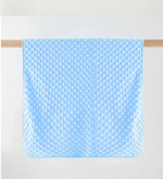 couverture bébé bleu clair motif points polaire douce hiver été maternité unisexe coton solide