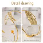 ornements décoration doré feuille papillon libellule moderne minimaliste transparent sphère