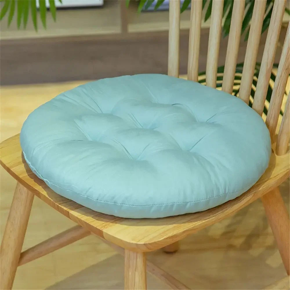 coussin rond épais anti dérapant imperméable coton polyester moderne lavable bleu gris rose camel