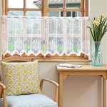 rideau dentelle fleurs lavande transparent blanc violet chambre salon decoration