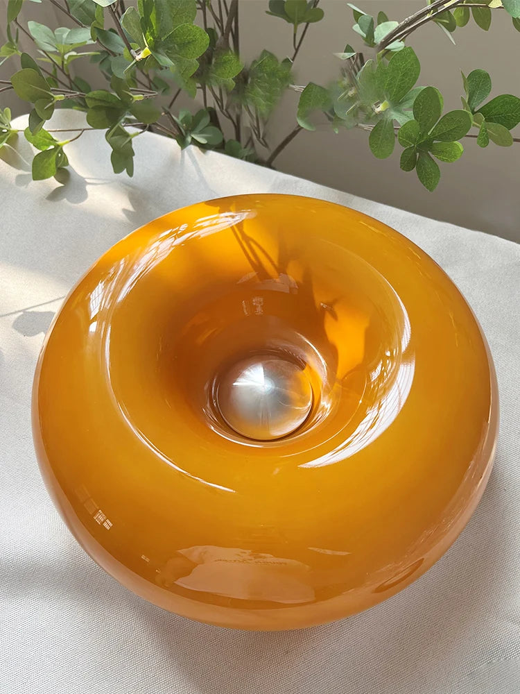 lampe décorative moderne orange blanche forme circulaire éclairage mural posable table moderne chambre étude