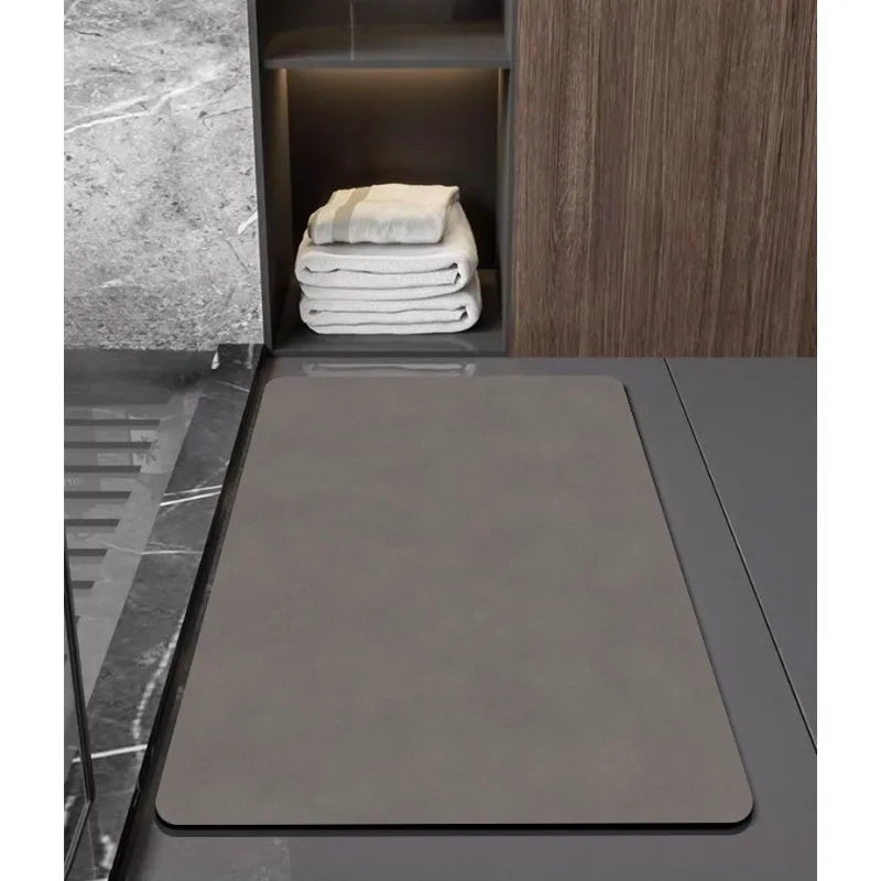 tapis sol gris moderne absorbant rapide salle bain mat uni doux 50x80cm