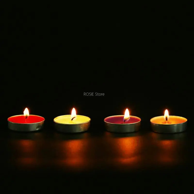 bougies tealight simple vert blanc rouge violet jaune sans parfum longue combustion utilisation maison
