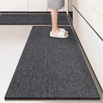 tapis gris foncé moderne antidérapant polyester insonorisant sol maison 80x160cm