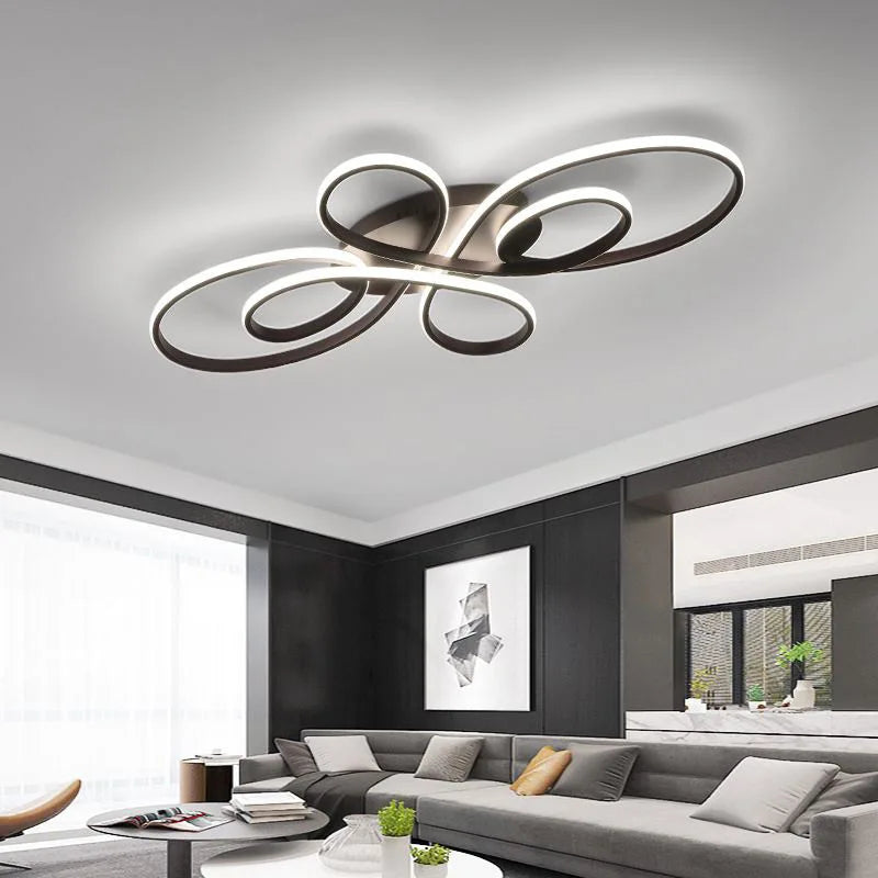 luminaire anneau moderne blanc noir marron led dimmable sans télécommande