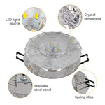 Spot LED moderne cristal transparent clips fixationacier inoxydable led