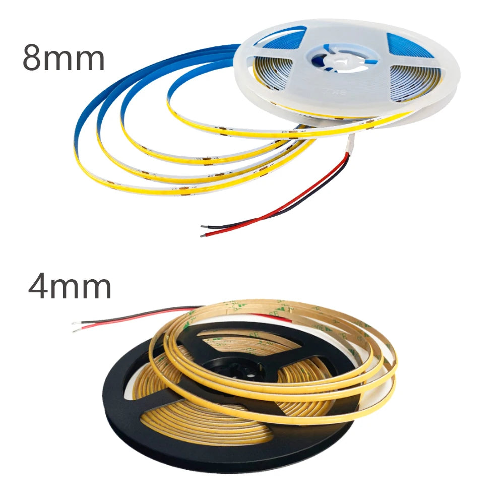 ruban led flexible bleu jaune moderne adhésif 8mm 4mm blanc chaud froid minimaliste